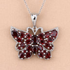 4.90 Carat Genuine Garnet .925 Sterling Silver Pendant