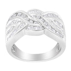 10K White Gold Diamond Bypass Ring (1 Cttw, H-I Color, I1-I2 Clarity) - Size 6-3/4