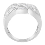 10K White Gold Diamond Bypass Ring (1 Cttw, H-I Color, I1-I2 Clarity) - Size 6-3/4