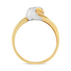 10K Yellow and White Gold 1.00 Cttw Round and Baguette-Cut Diamond Accent Bypass Ring (H-I Color, I2-I3 Clarity) - Ring Size 7