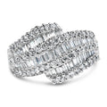 14K White Gold Diamond Cocktail Ring Band (1 3/4 Cttw, H-I Color, SI2-I1 Clarity) - Size 6-1/2