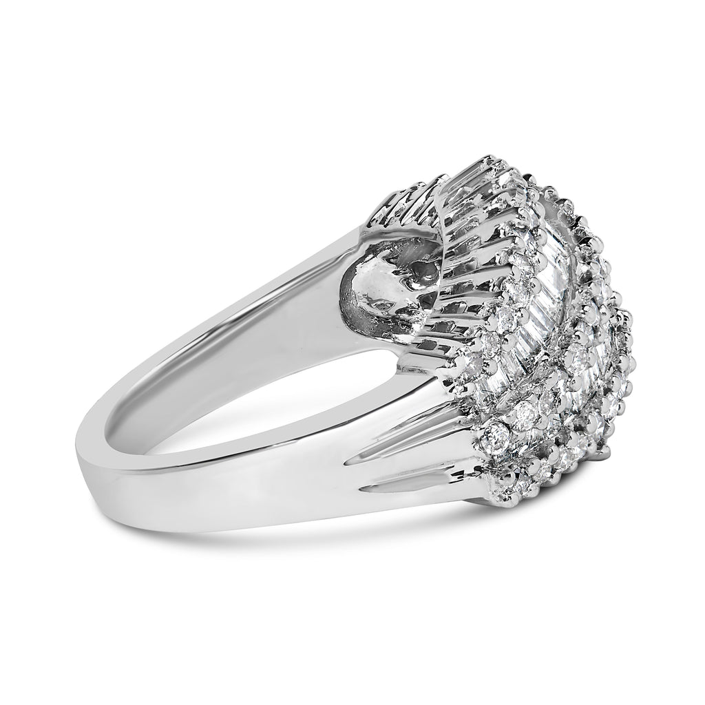 14K White Gold Diamond Cocktail Ring Band (1 3/4 Cttw, H-I Color, SI2-I1 Clarity) - Size 6-1/2