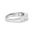 14K White Gold Alternating 1.0 Cttw Round and Baguette Diamond Channel Band Ring