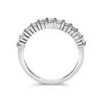 .925 Sterling Silver 1/2 cttw Shared Prong-Set Brilliant Round-Cut Diamond 11 Stone Band Ring (I-J Color, SI2-I1 Clarity) - Size 7