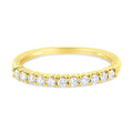 IGI Certified 1/4 Carat Total Weight Diamond 10K Yellow Gold Prong Set Fluted Band Style Ring (I-J Color, I2-I3 Clarity) - Size 7