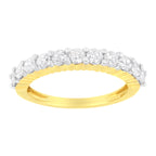 IGI Certified 1.0 Cttw Diamond 10K Yellow Gold Prong Set Fluted Band Style Wedding Ring (J-K Color, I1-I2 Clarity) - Size 7