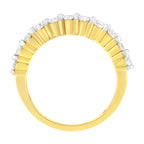 IGI Certified 1.0 Cttw Diamond 10K Yellow Gold Prong Set Fluted Band Style Wedding Ring (J-K Color, I1-I2 Clarity) - Size 7
