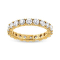 14K Yellow Gold 2.00 Carat Total Weight Shared Prong Set Round Cut Diamond Eternity Band (J-K Color, VS1-VS2 Clarity) - Ring Size 6.75