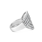 10K White Gold 1 1/2 Cttw Princess Diamond Swirl Design Cocktail Ring