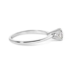 14K White Gold 1/2 Carat Total Weight Round Lab Grown Diamond 4 Prong Solitaire Engagement Ring (F-G Color, VS2-SI1 Clarity) - Size 7