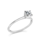 14K White Gold 1/2 Carat Total Weight Round Lab Grown Diamond 4 Prong Solitaire Engagement Ring (F-G Color, VS2-SI1 Clarity) - Size 7