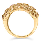 10K Yellow Gold 2.0 Cttw Brown Diamond Teardrop Design Cocktail Ring