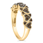 10K Yellow Gold Plated .925 Sterling Silver 1/3 cttw Natural Diamond Band Ring - Size 7