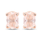 18K Rose Gold Plated 0.80 Carat Genuine Morganite .925 Sterling Silver Earrings