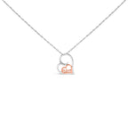 14K Rose Gold Plated Sterling Silver Diamond Accent Mom Heart Pendant Necklace