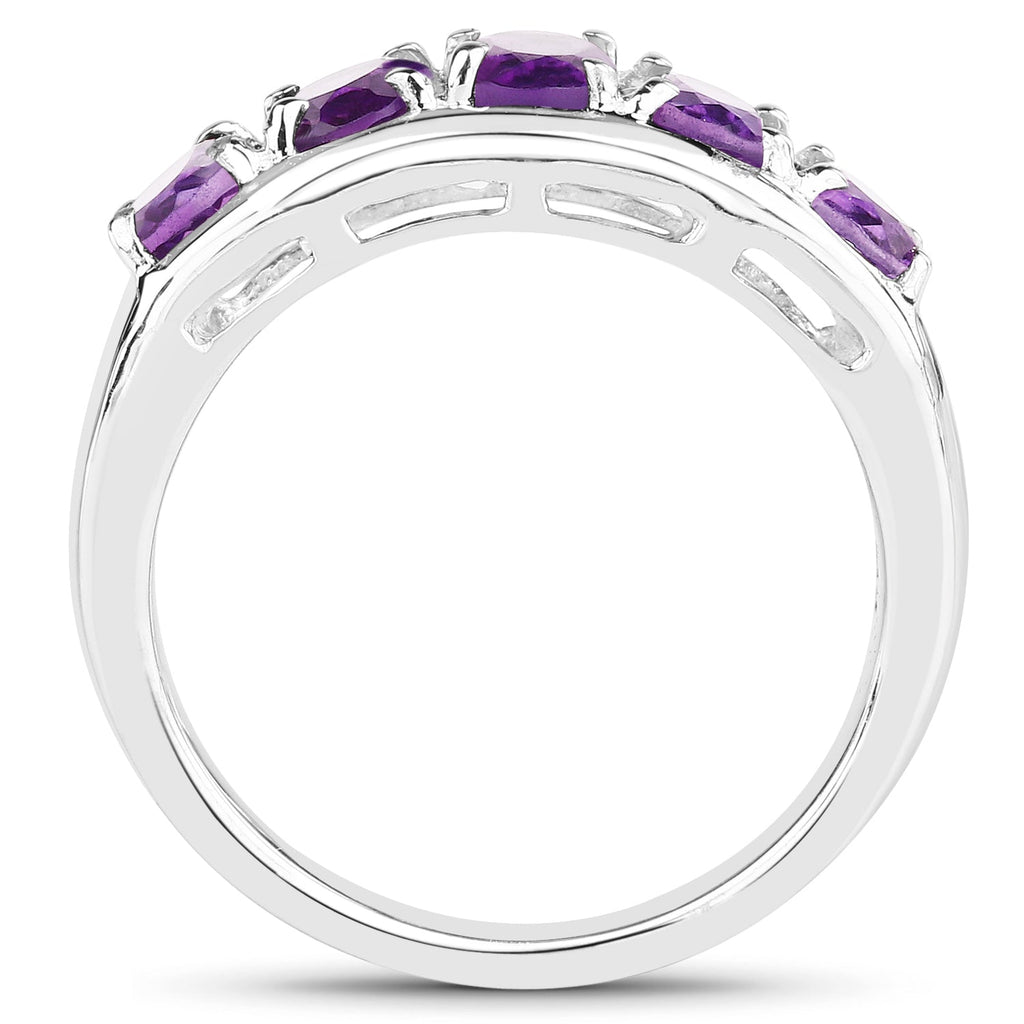 1.70 Carat Genuine Amethyst .925 Sterling Silver Ring