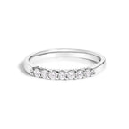 14K White Gold 1/4 Cttw Diamond 7 Stone Band Ring