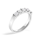 14K White Gold 3/4 Cttw Diamond 5 Stone Band Ring
