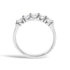 14K White Gold 3/4 Cttw Diamond 5 Stone Band Ring