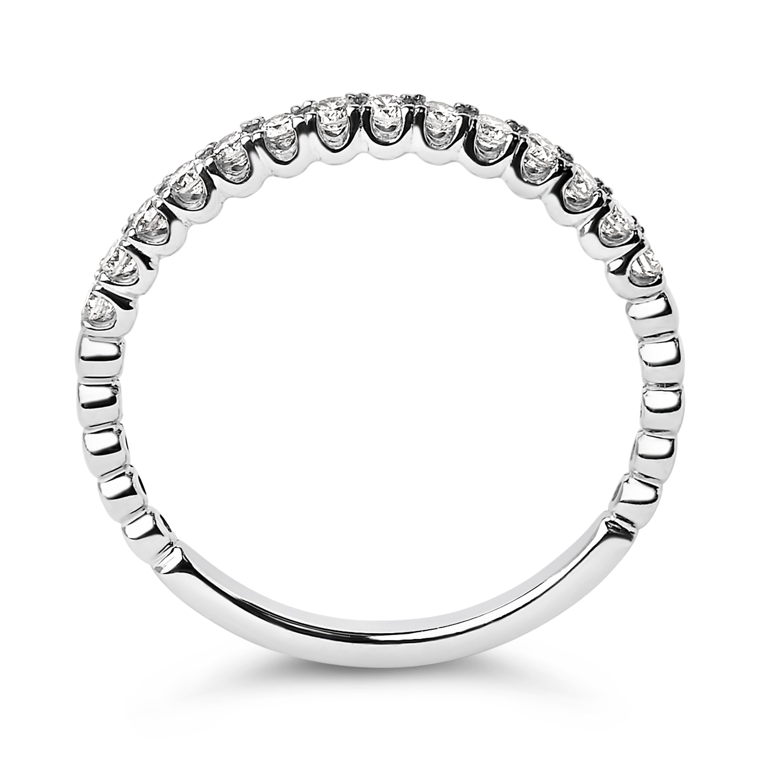 14K White Gold 1/4 Cttw Round Diamond Prong Set Wedding Band