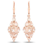 18K Rose Gold Plated 2.70 Carat Genuine Morganite .925 Sterling Silver Earrings