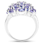 7.08 Carat Genuine Tanzanite .925 Sterling Silver Ring