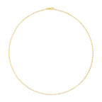 Unisex Solid 14K Yellow Gold 1.5mm Paperclip Chain Necklace - 18 Inches