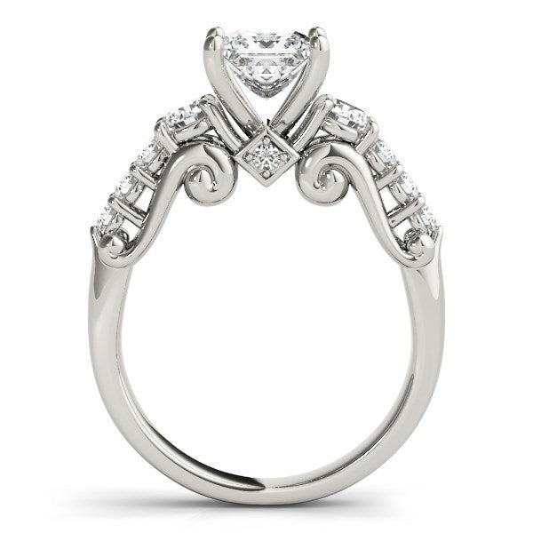 14k White Gold 3 Stone Antique Design Diamond Engagement Ring (1 3/4 ctw)