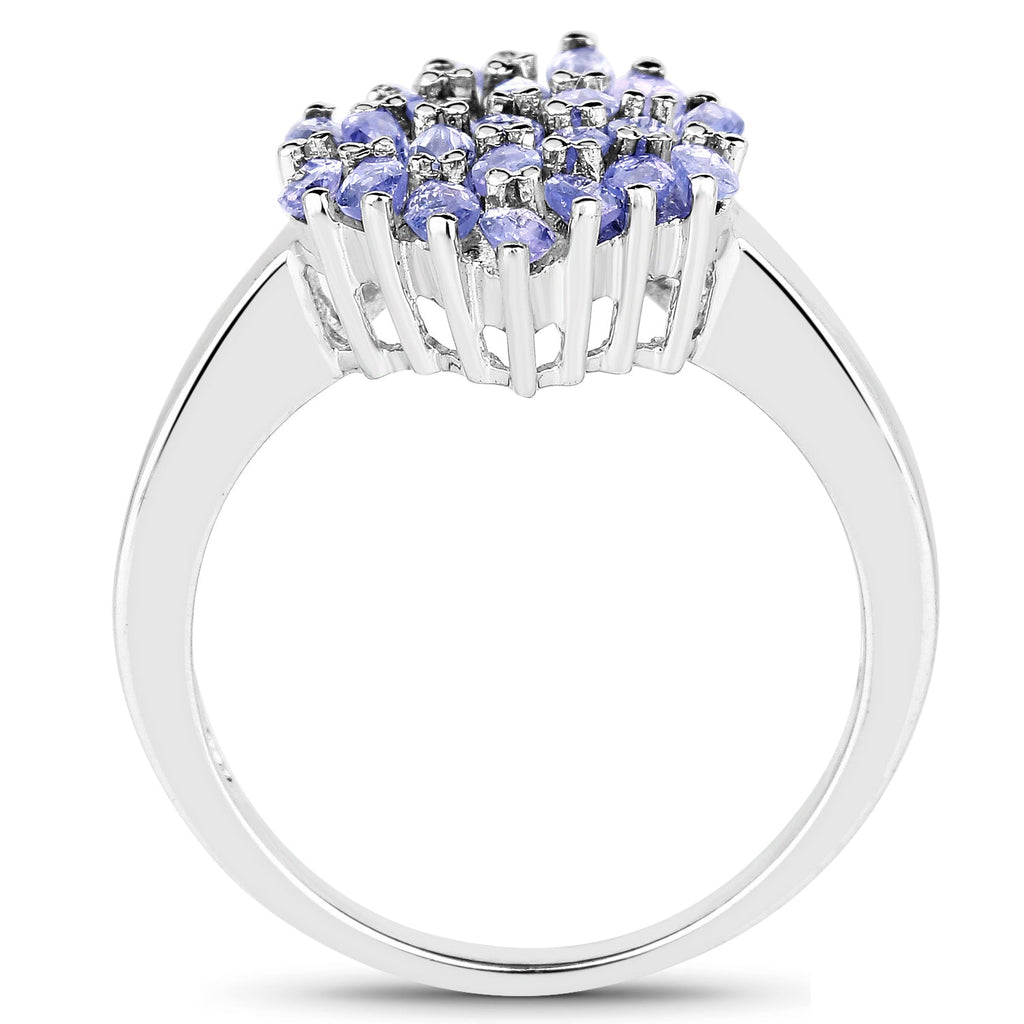 1.84 Carat Genuine Tanzanite .925 Sterling Silver Ring