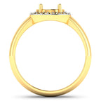 0.22 Carat Genuine White Diamond 14K Yellow Gold Semi Mount Ring - holds 9x7mm Oval Gemstone
