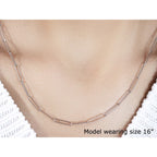 14k White Gold Wire Paperclip Chain (2.7mm)