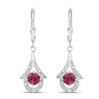 1.20 Carat Genuine Pink Tourmaline .925 Sterling Silver Earrings