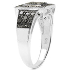 0.77 Carat Genuine Black Diamond .925 Sterling Silver Ring