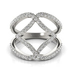 14k White Gold Entwined Design Diamond Dual Band Ring (3/4 cttw)