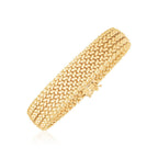 14k Yellow Gold High Polish Thick Braided Bracelet (14.5mm)
