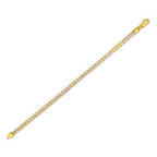 Round Pave Franco Chain Bracelet in 14k Yellow Gold  (4.00 mm)