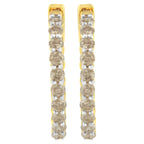 10K Yellow Gold-Plated Sterling Silver Diamond Hoop Earrings (2 cttw, K-L Color, I2-I3 Clarity)