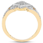 14K Yellow Gold Plated 0.32 Carat Genuine White Diamond .925 Sterling Silver Ring