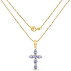 14K Yellow Gold Plated 0.84 Carat Genuine Tanzanite .925 Sterling Silver Pendant