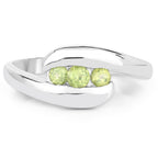 0.56 Carat Genuine Peridot .925 Sterling Silver Ring