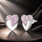 925 Sterling Silver White Gold Plated CZ Earrings 1.0x0.7cm for Women