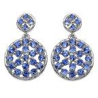 2.94 Carat Genuine Tanzanite .925 Sterling Silver Earrings