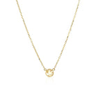 14k Yellow Gold 17 inch Necklace with Round White Topaz