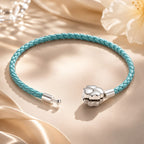 925 Sterling Silver and Leather 17cm Bracelet