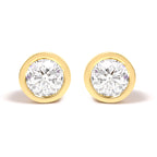 14K White Gold 1.0 Cttw Lab Grown Diamond Screw-Back Classic Bezel Solitaire Stud Earrings (G-H Color, VS2-SI1 Clarity)