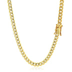 4.5mm 14k Yellow Gold Semi-Solid Miami Cuban Chain