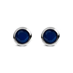 .925 Sterling Silver 6MM Bezel Set Created Purple Amethyst Solitaire Stud Earrings