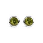 .925 Sterling Silver 6MM Bezel Set Created Purple Amethyst Solitaire Stud Earrings