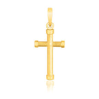 14k Yellow Gold Cross Pendant with Rounded Ends