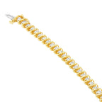 14K Yellow Gold Round Cut Diamond Spiral Link Bracelet (3.00 cttw, H-I Color, SI2-I1 Clarity)
